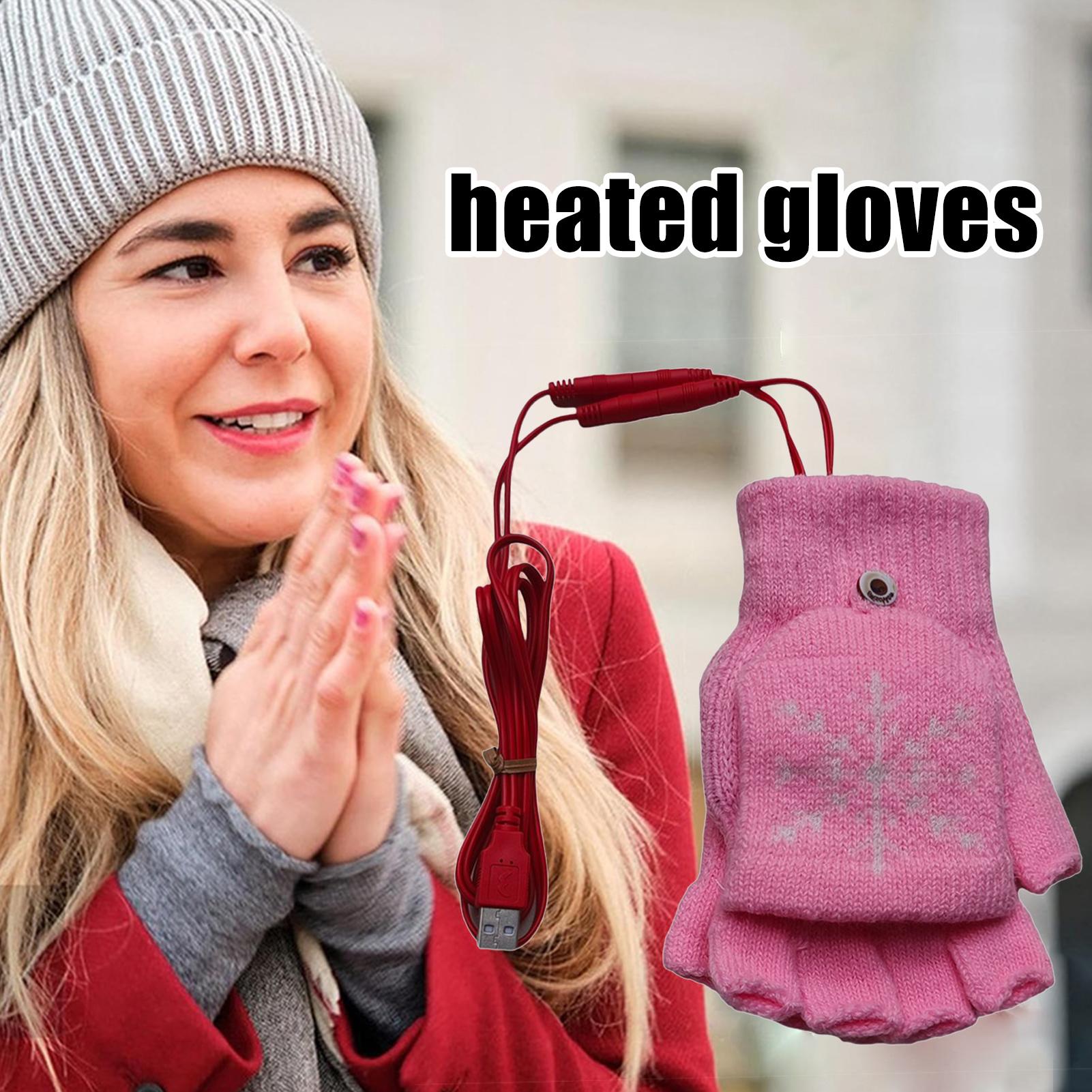 Cycling Gear For Cold Weather - Heated Gloves Fingerless USB Heated Riding